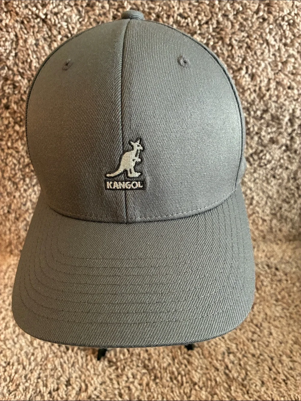 Kangol Charcoal Gray Kangaroo Logo Fitted Flexfit Cap